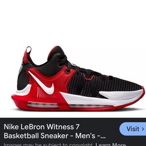 Nike LeBron Witness 7 Red and Black Sneakers